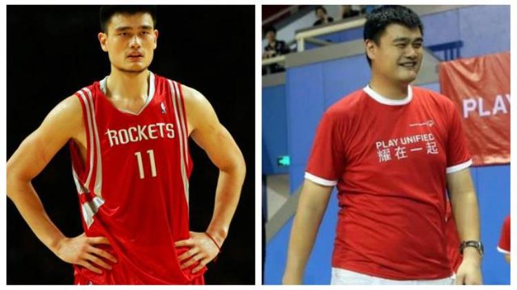 姚明退役后体重飙到近400斤「NBA球星退役后身材啥样姚明体重超300斤科比成油腻大叔」