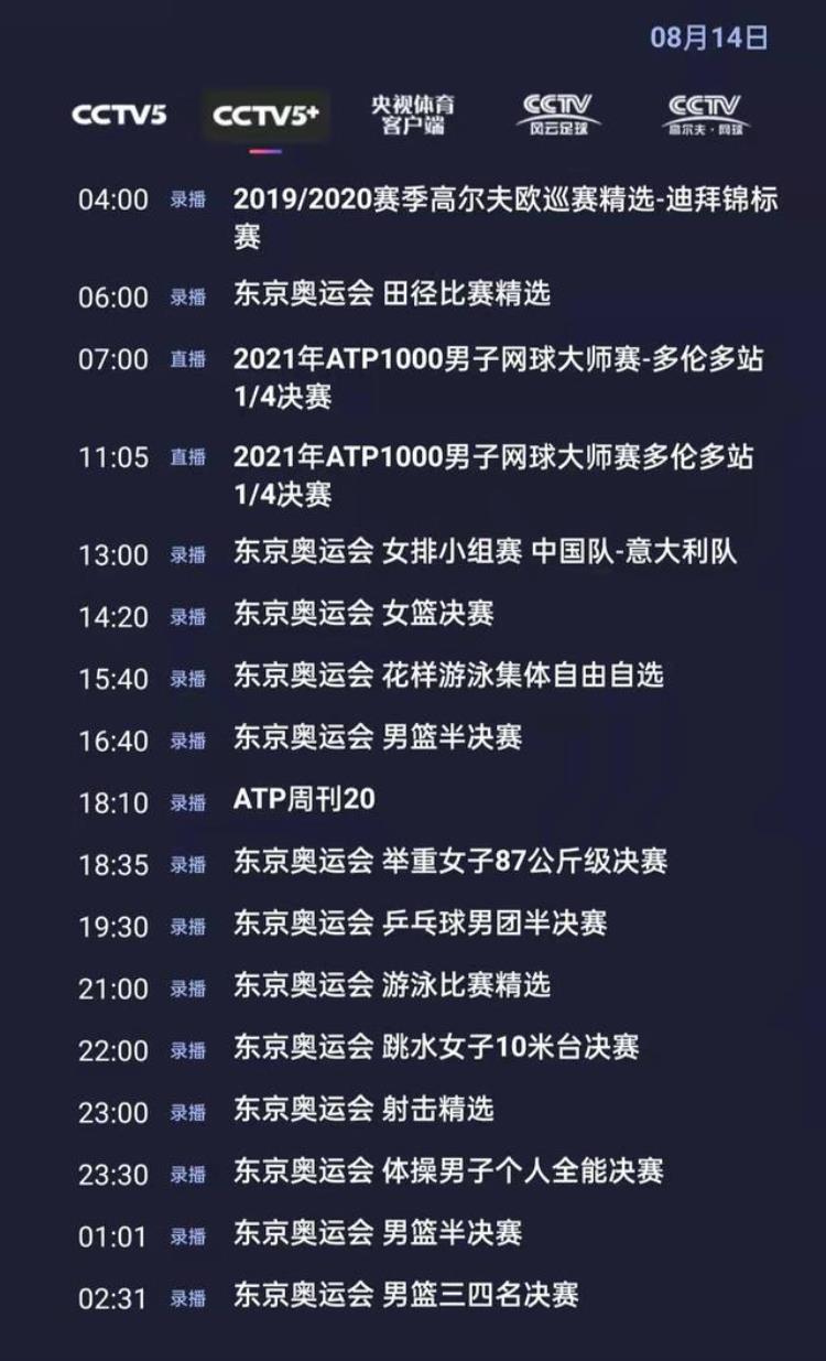 央视体育今日节目单CCTV5录播奥运会乒乓球男团决赛(中国德国)