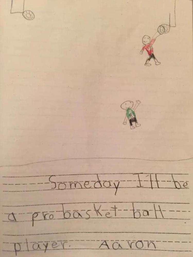 阿隆戈登生日「掘金官推晒阿隆戈登儿时日记总有一天要成为职业篮球运动员」