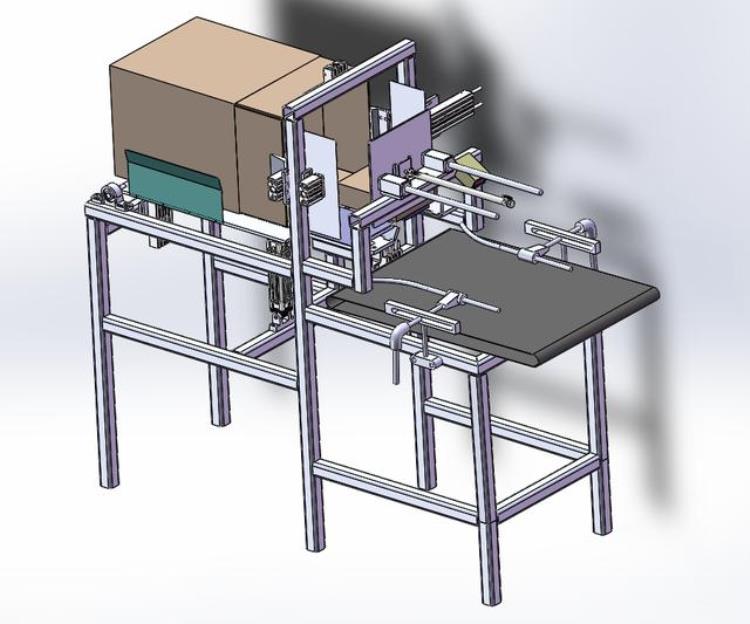 ZX自动装盒机3D数模图纸Solidworks设计