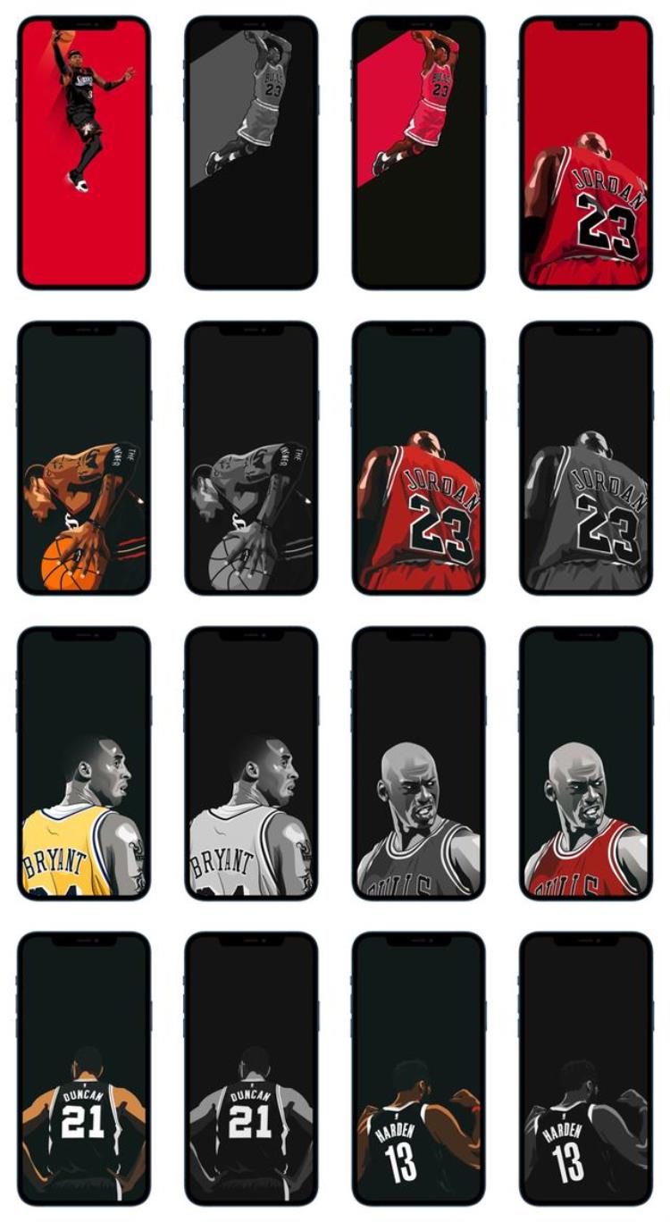 NBA球星手机壁纸「手机壁纸手绘NBA球星喜欢就赶紧收藏」
