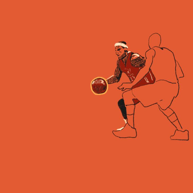漫画风NBA球星招牌动作乔丹翻身跳投美如画