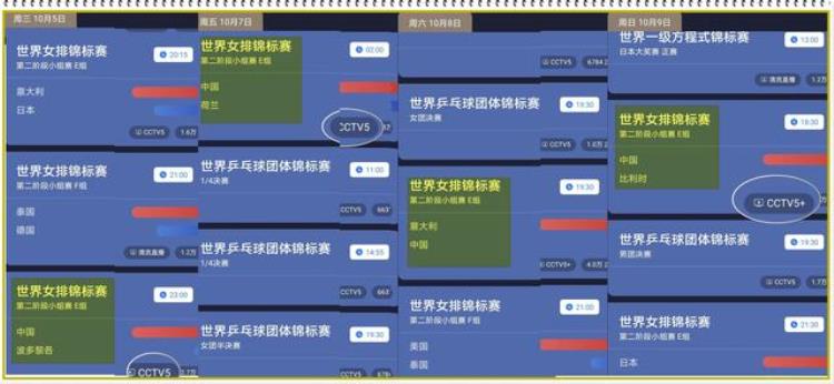 与乒球决赛时间撞车女排两场关键比赛与央视CCTV5直播擦肩而过