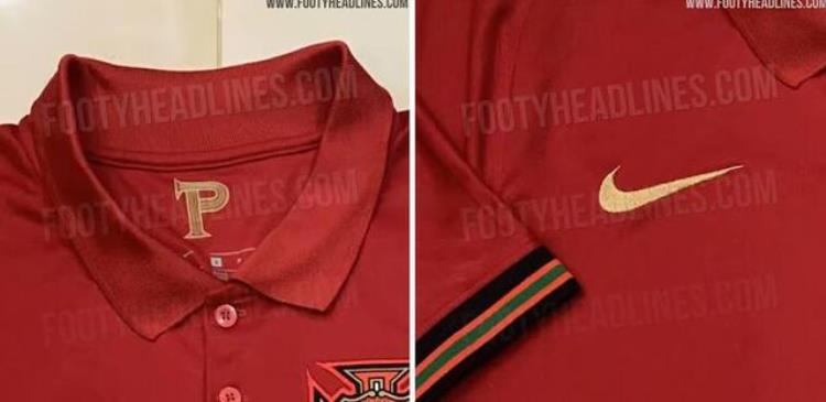 葡萄牙队欧洲杯主场球衣谍照复古设计衣领有纽扣