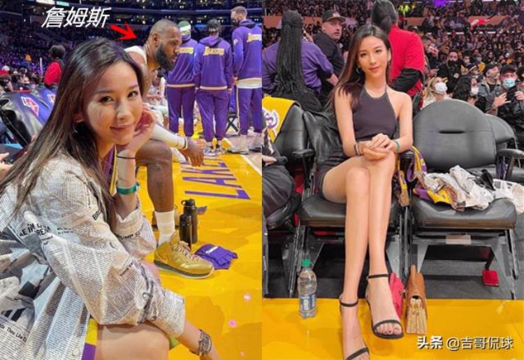 詹皇56分之夜场边的美女又火了超长美腿秀翻全场