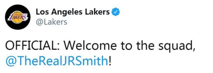 jr史密斯在湖人穿几号球衣「官宣JR史密斯正式签约湖人改穿21号詹姆斯就像从未离开过」