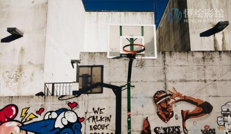 篮球馆涂鸦墙「北京墙绘丨篮球场和墙绘碰撞能擦出什么火花球员更来劲了」