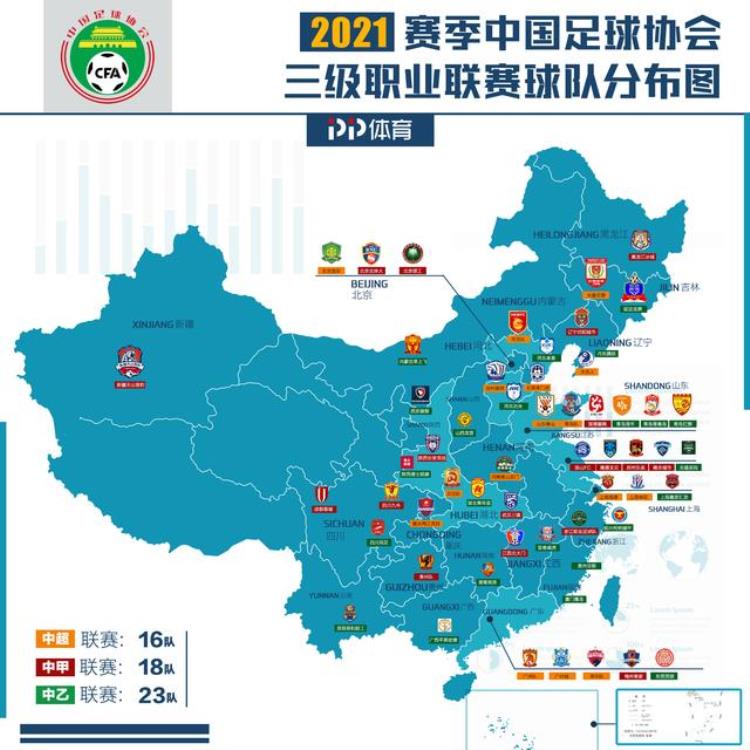 中国足协杯第三轮「2021中国足协三级职业联赛版图山东6队最多6地仍为荒漠」