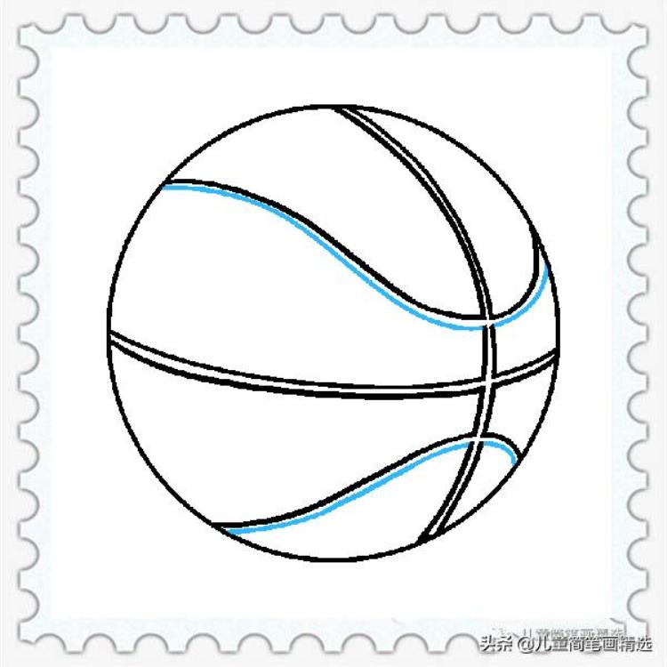 儿童简笔画精选体育用品篮球(Basketball)的绘画步骤