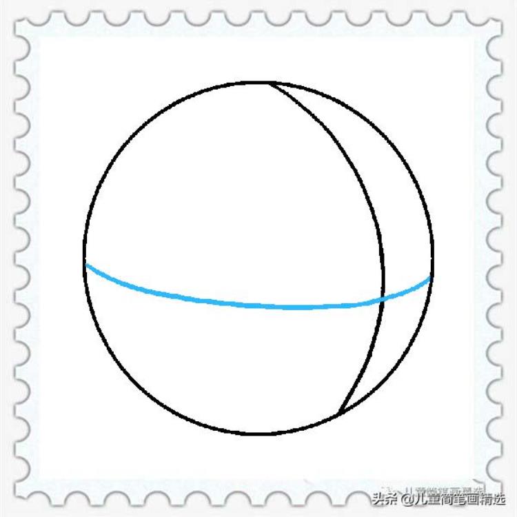 儿童简笔画精选体育用品篮球(Basketball)的绘画步骤