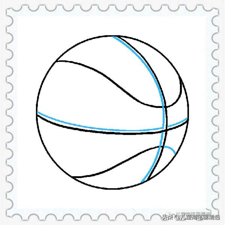 儿童简笔画精选体育用品篮球(Basketball)的绘画步骤