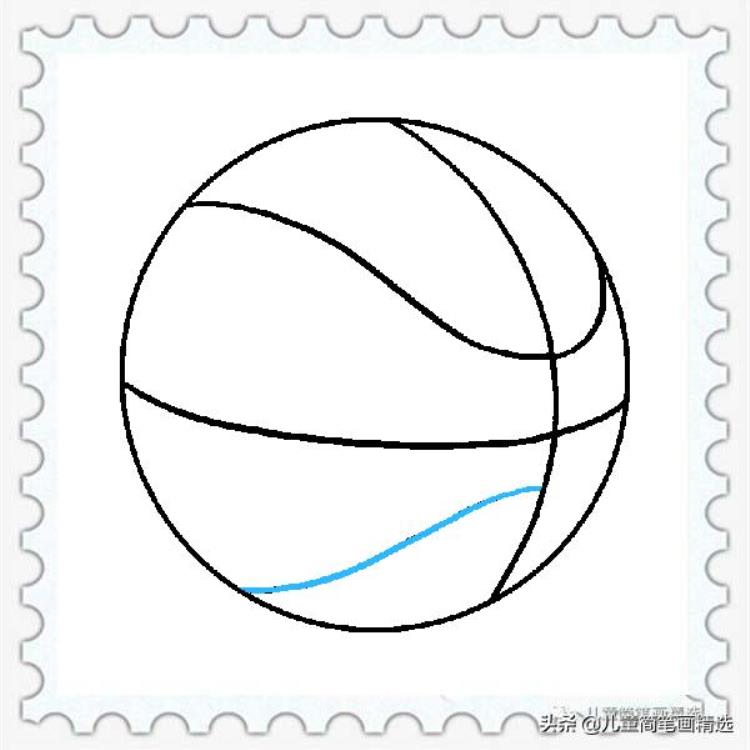 儿童简笔画精选体育用品篮球(Basketball)的绘画步骤
