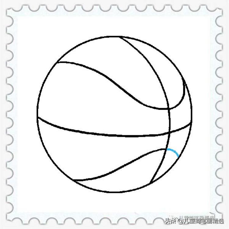 儿童简笔画精选体育用品篮球(Basketball)的绘画步骤