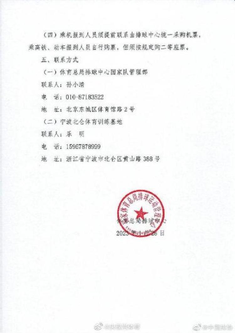 中国女排集训名单出炉(中国女排2023年集训名单公布)