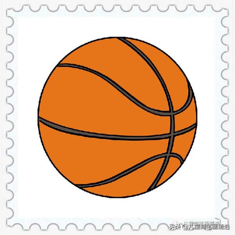 儿童简笔画精选体育用品篮球(Basketball)的绘画步骤