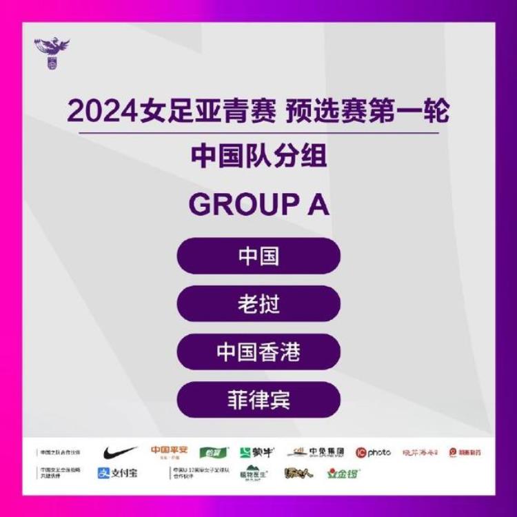 U20女足亚洲杯预选赛中国女足与老挝中国香港菲律宾同组