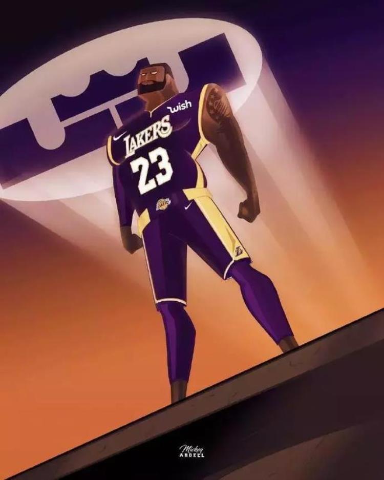 nba球员插画「NBA球星插画系列老詹这个差点认不出来」