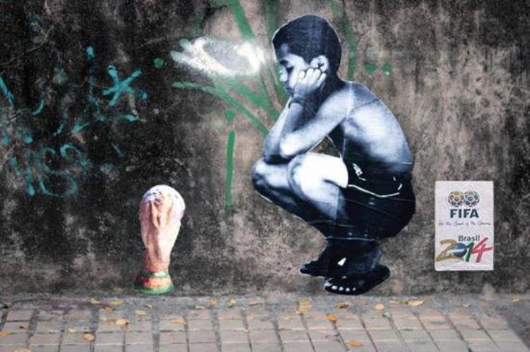 2014巴西世界杯惨案「2014巴西世界杯遭遇街头涂鸦艺术家反讽抨击」