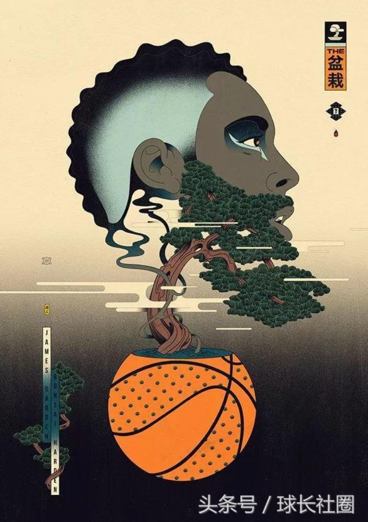 nba漫画图「漫画脑洞大开浮世绘风格的NBA插画来了」