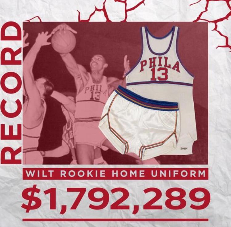 张伯伦nba首秀「张伯伦新秀赛季主场球衣成功拍卖成交价格破NBA复古球衣历史纪录」