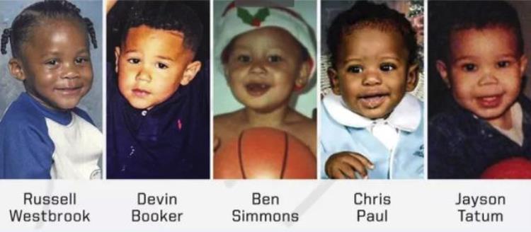 nba球星的萌娃「20张NBA球星幼年照挡住名字你认识几个浓眉哥特征太明显」