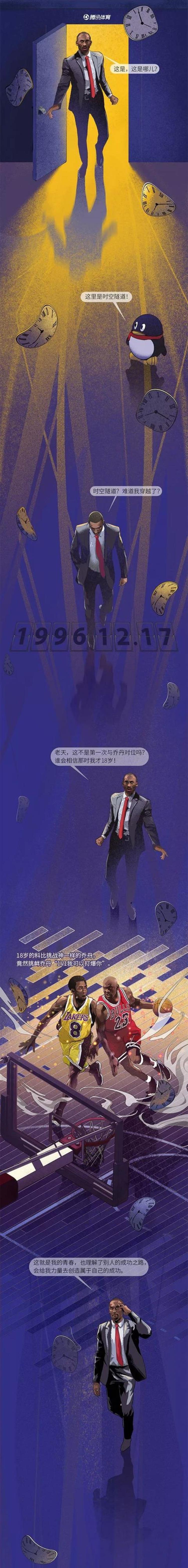 纪念科比插画「致敬科比|用插画记录他20年的荣耀那些陪伴你的美好记忆」