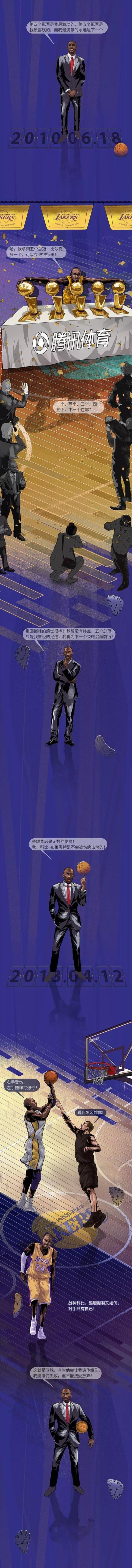 纪念科比插画「致敬科比|用插画记录他20年的荣耀那些陪伴你的美好记忆」