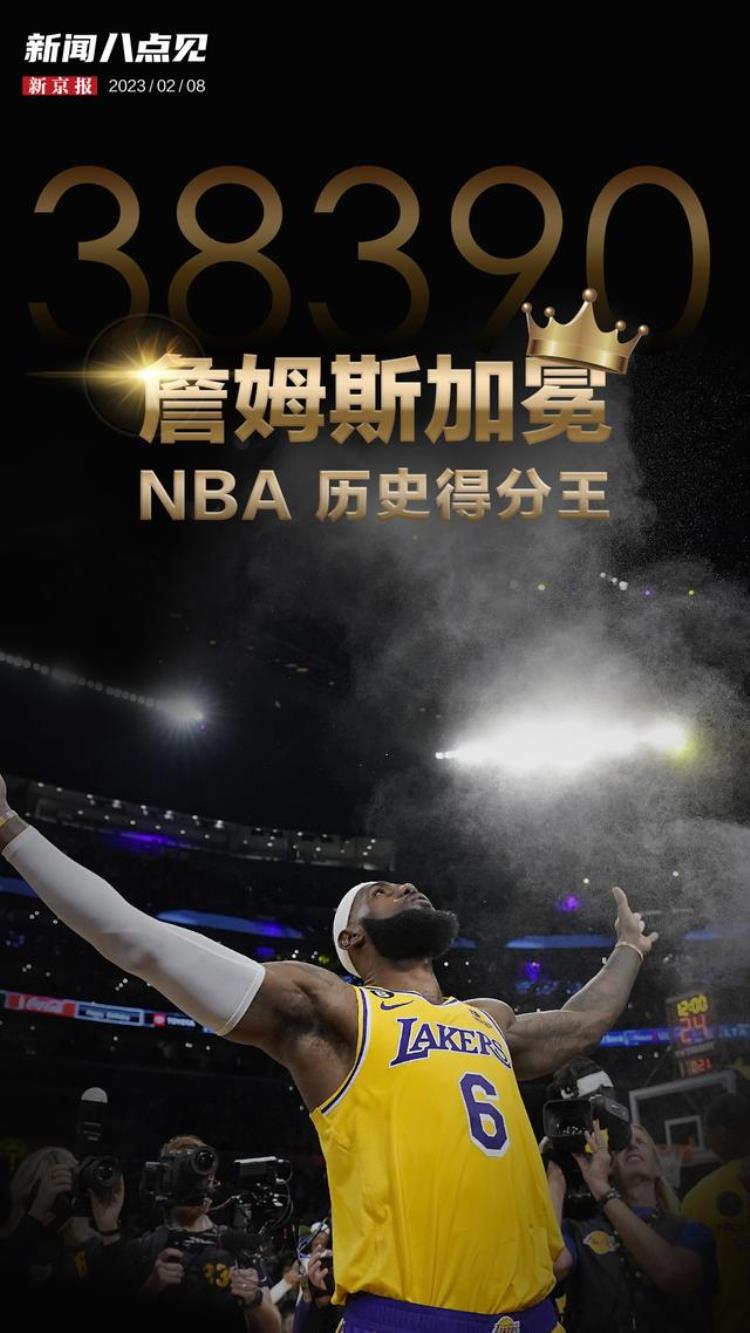 新闻8点见丨38390分詹姆斯加冕NBA历史得分王