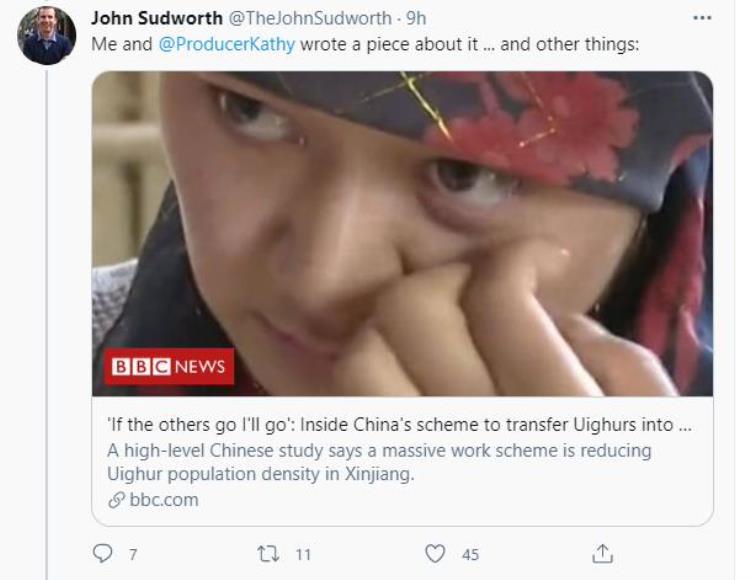 BBC的驻华记者刚刚干了一件丧心病狂的事情