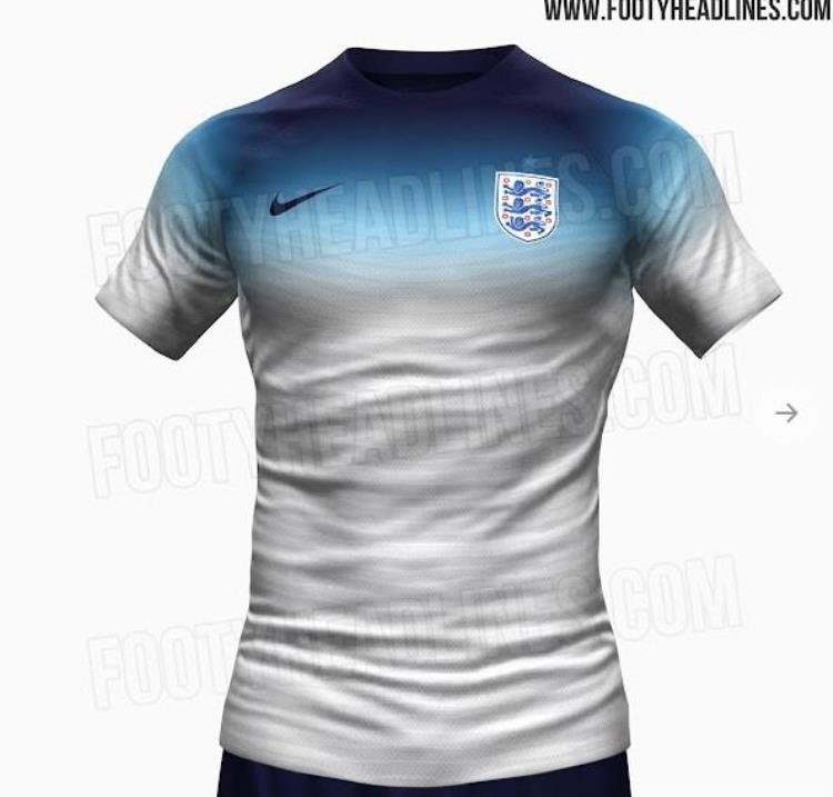 英格兰队世界杯球衣曝光第一次使用渐变色致敬茵宝时代配色
