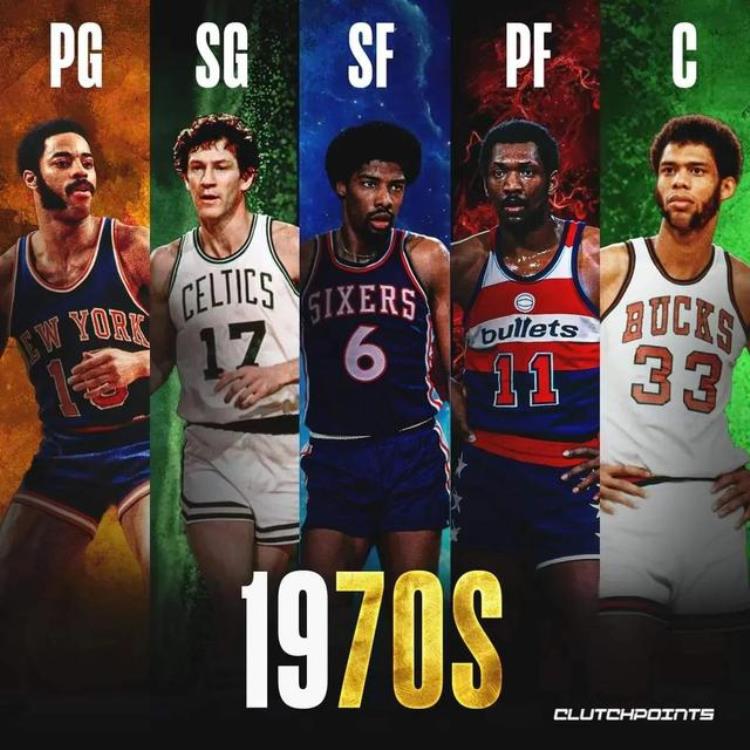 美媒列出NBA七个不同时代的最强五人组哪个时代的五人组最弱