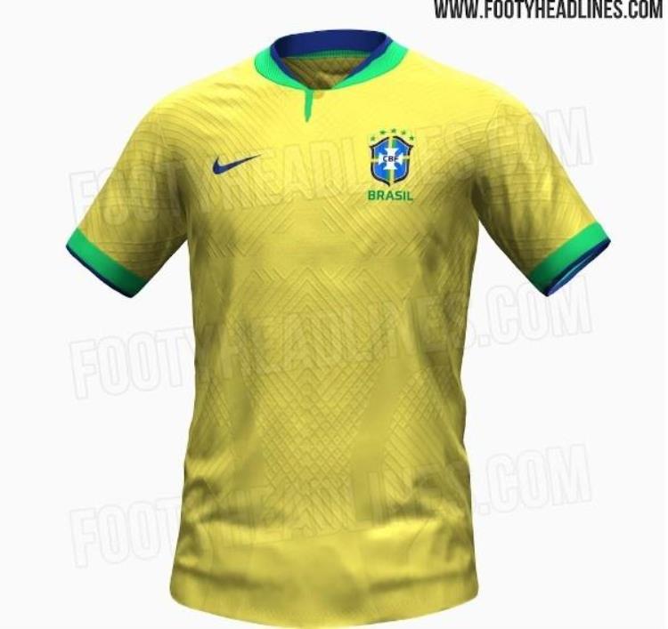 五星桑巴军团巴西世界杯主场球衣谍照全新配色为动态黄
