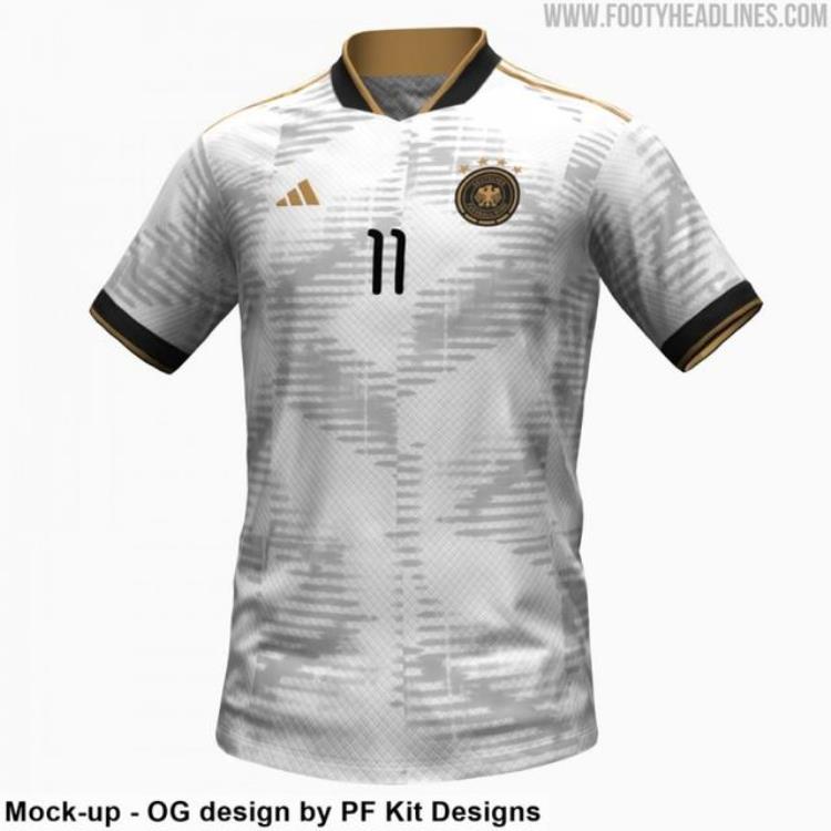 网传世界杯德国队主场球衣借鉴90年代设计白色搭配黑色金色
