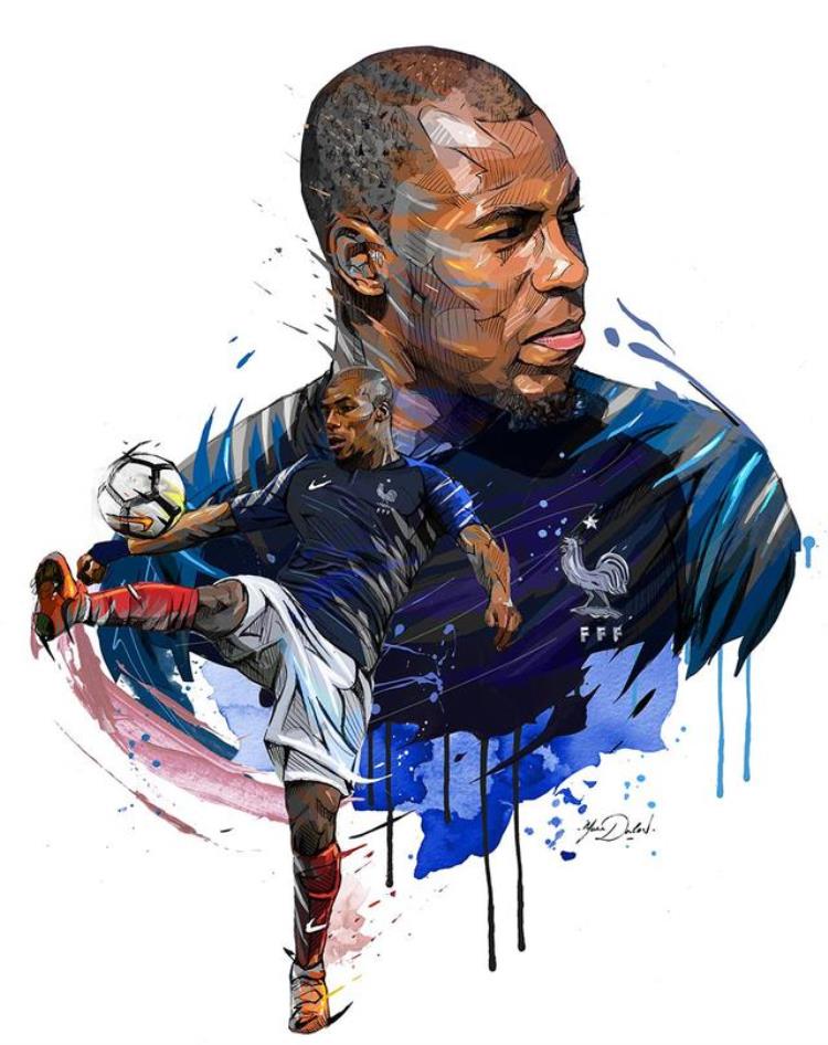 足球的画作「插画鉴赏YannDalon足球法国足球世界杯2018年」