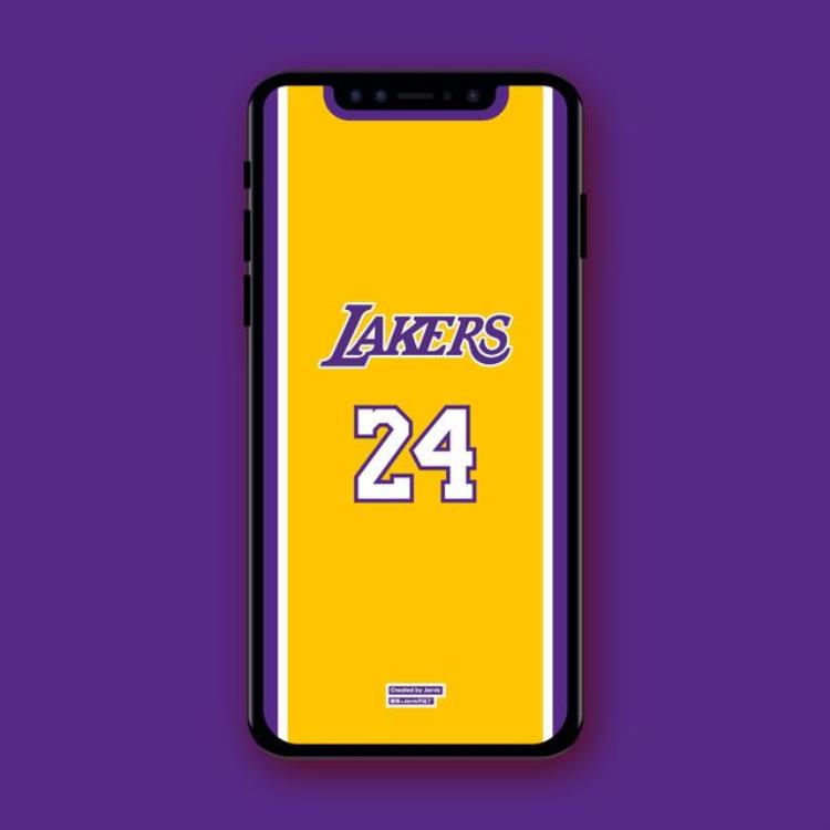 NBA科比湖人对24号球服壁纸完美适配iPhoneX刘海屏