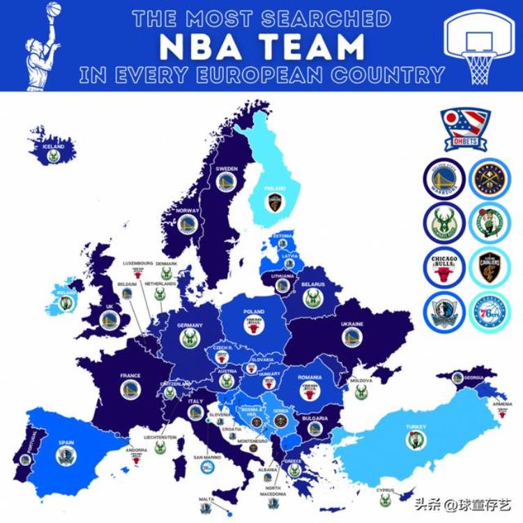 nba最受欢迎的球队排名「欧洲最受欢迎的NBA球队排行榜欧洲各国分别最喜欢哪个球队」