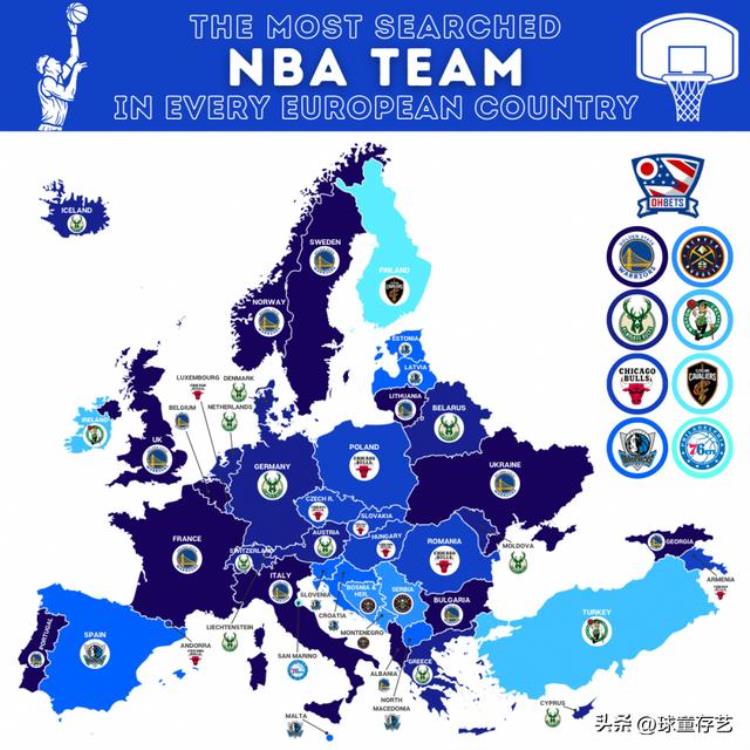 欧洲最受欢迎的NBA球队排行榜欧洲各国分别最喜欢哪个球队