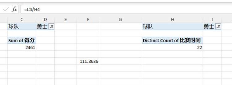 实例分享用Excel中的透视表pivottable来计算NBA数据