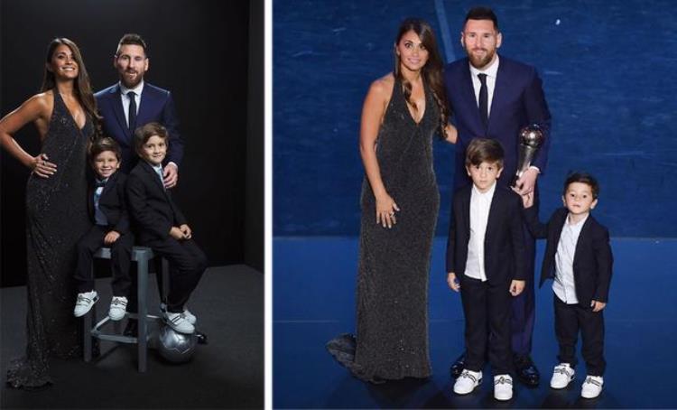 梅西第6次足球先生「梅西第六次获足球先生上台领奖获家人陪同小一岁妻子身材吸睛」
