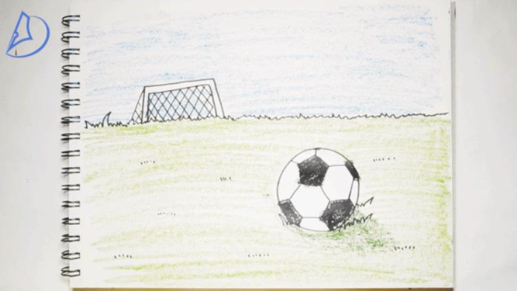 画足球和小朋友在踢球「画一笔小朋友你玩过足球吗今天和你一起画足球」