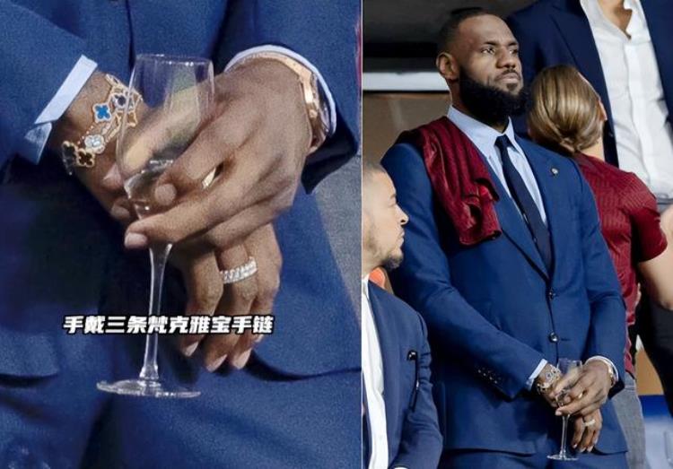 詹姆斯炫富右手戴6位数手链左手百万名表NBA超巨太有钱了