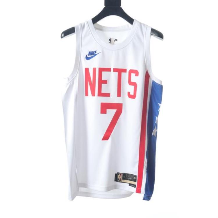 篮网杜兰特球衣号码「NIKENBA布鲁克林篮网队复古7号杜兰特球衣透气经编网眼布的」