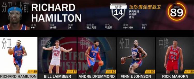 2K19队史最佳阵容活塞队微笑刺客96领衔坏孩子军团
