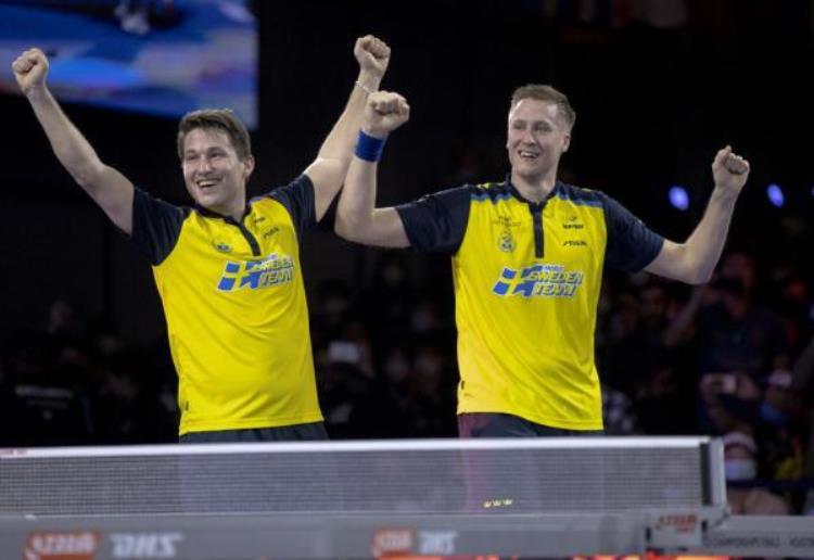 瑞典男子乒乓球队卡尔松「世乒赛瑞典组合卡尔松/法尔克夺得男双冠军」