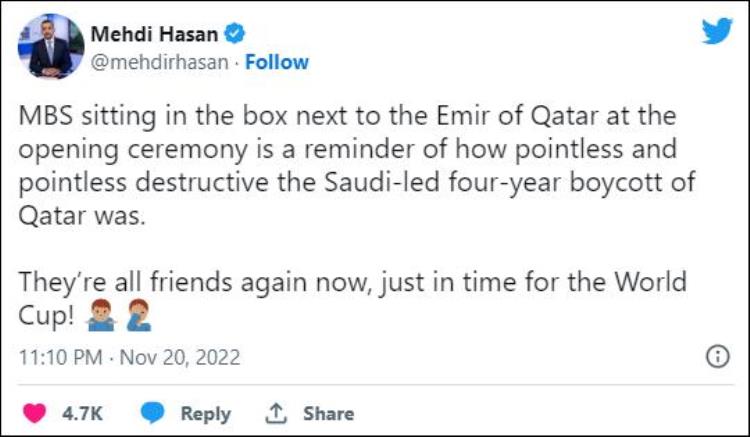 沙特王子世界杯「世界杯开幕式上和沙特王储有说有笑FIFA主席挨批」