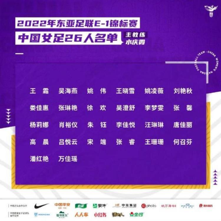 中国女足东亚杯26人大名单王霜领衔吴海燕回归