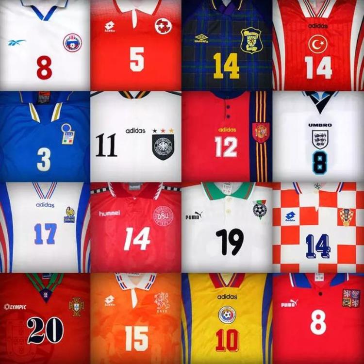 1996欧洲杯16队球衣大家最喜欢哪一件球服「1996欧洲杯16队球衣大家最喜欢哪一件」