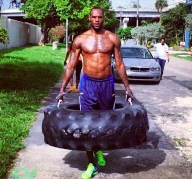 NBA球员是怎么训练的詹姆斯搬超重轮胎姚明奥尼尔难以置信