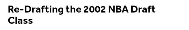 nba2002年选秀顺位重排,姚明选秀报告得分