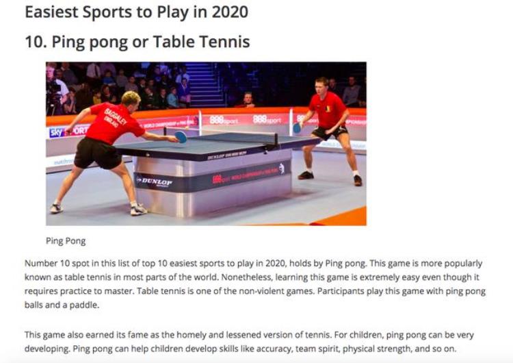 世界体育排名乒乓球「海量粉丝还容易上手这次全球十大体育项目评选乒乓球又上榜了」